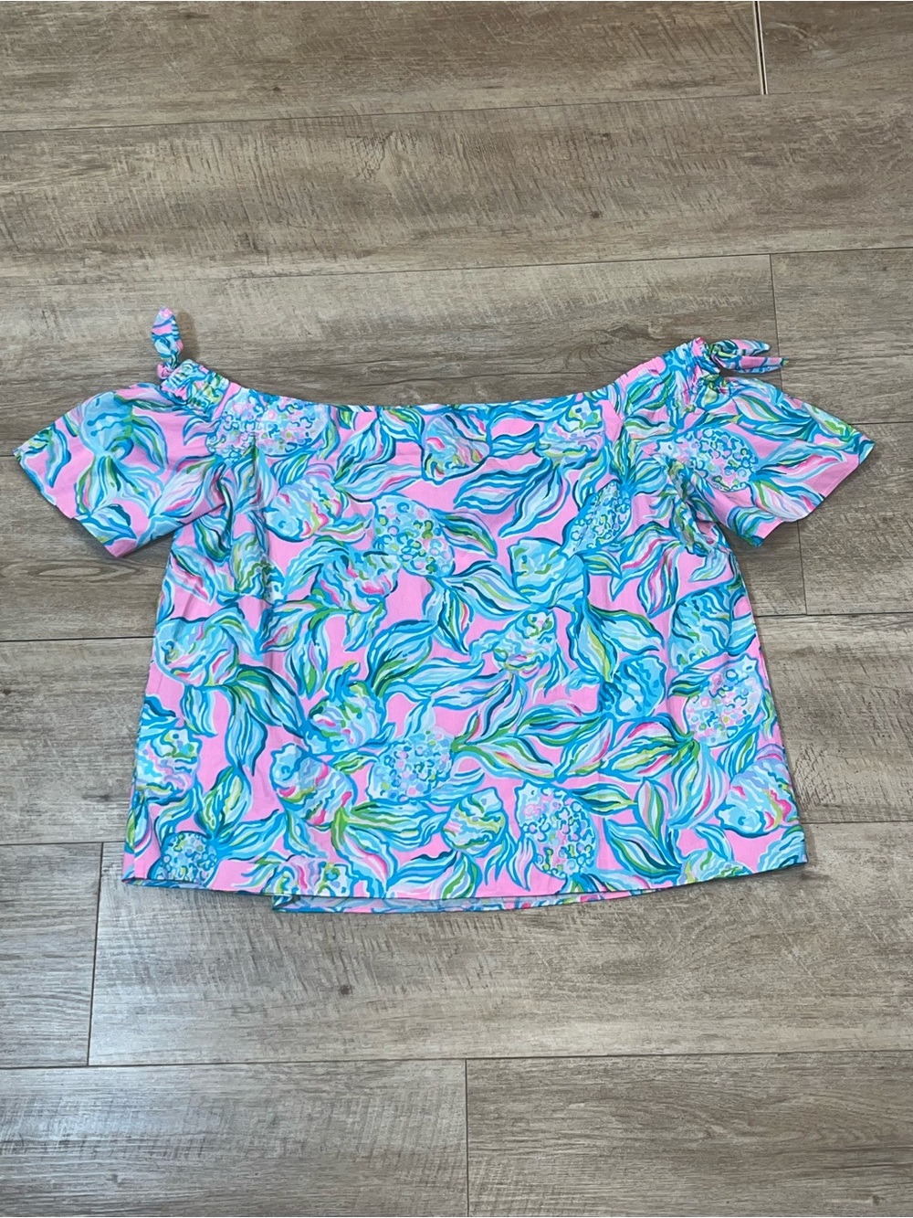 Lilly Pulitzer Women’s Tamara Off Shoulder Top Off The Scales Print Size Large - Picture 10 of 10